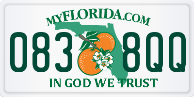FL license plate 0838QQ