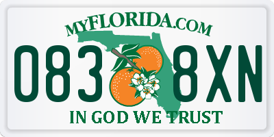 FL license plate 0838XN