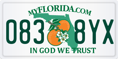 FL license plate 0838YX