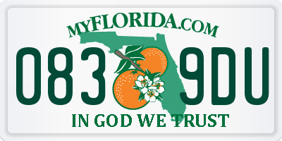 FL license plate 0839DU