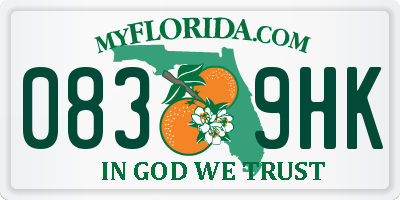 FL license plate 0839HK