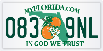 FL license plate 0839NL