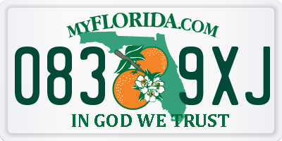 FL license plate 0839XJ