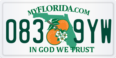 FL license plate 0839YW