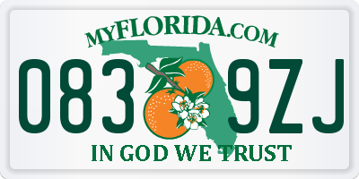 FL license plate 0839ZJ