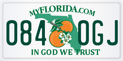 FL license plate 0840GJ