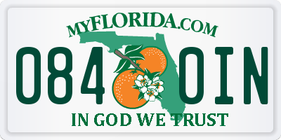 FL license plate 0840IN