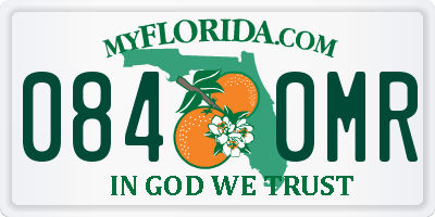 FL license plate 0840MR
