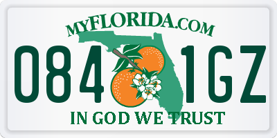 FL license plate 0841GZ
