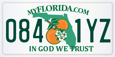 FL license plate 0841YZ