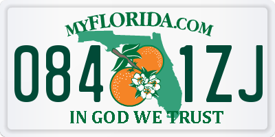 FL license plate 0841ZJ
