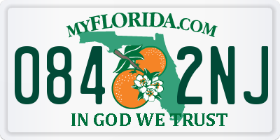 FL license plate 0842NJ