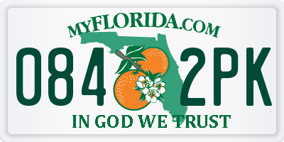 FL license plate 0842PK