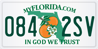 FL license plate 0842SV