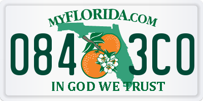 FL license plate 0843CO