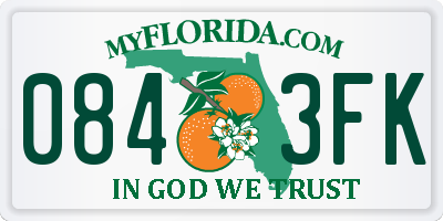 FL license plate 0843FK