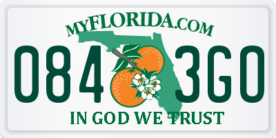 FL license plate 0843GO