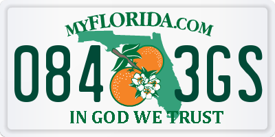 FL license plate 0843GS
