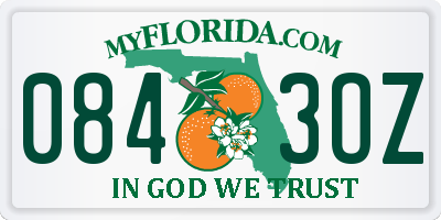 FL license plate 0843OZ