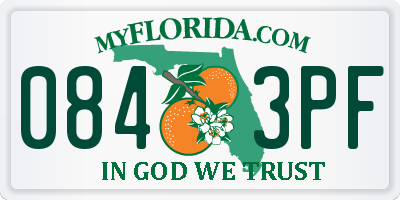 FL license plate 0843PF
