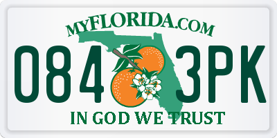 FL license plate 0843PK