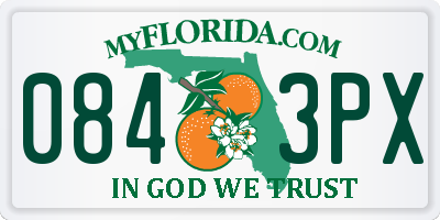 FL license plate 0843PX