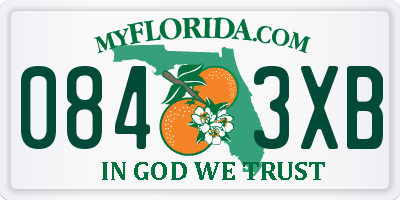 FL license plate 0843XB