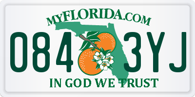 FL license plate 0843YJ