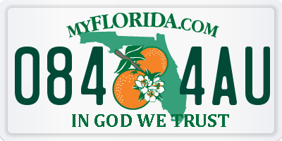 FL license plate 0844AU
