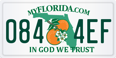 FL license plate 0844EF