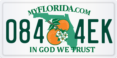 FL license plate 0844EK