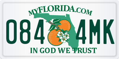 FL license plate 0844MK