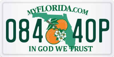 FL license plate 0844OP