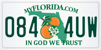 FL license plate 0844UW