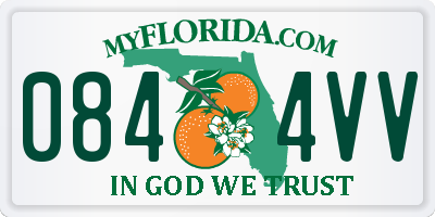 FL license plate 0844VV