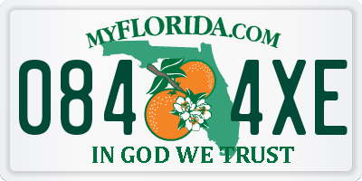 FL license plate 0844XE