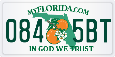 FL license plate 0845BT