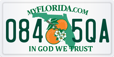 FL license plate 0845QA