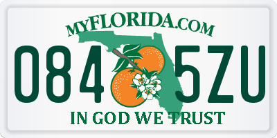 FL license plate 0845ZU