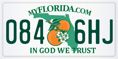 FL license plate 0846HJ