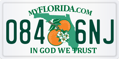 FL license plate 0846NJ