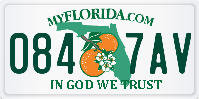 FL license plate 0847AV