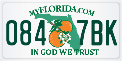 FL license plate 0847BK