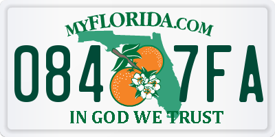FL license plate 0847FA