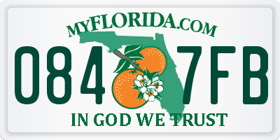 FL license plate 0847FB