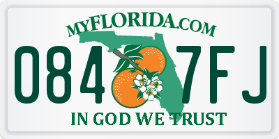 FL license plate 0847FJ
