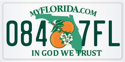 FL license plate 0847FL