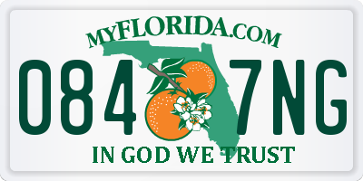 FL license plate 0847NG