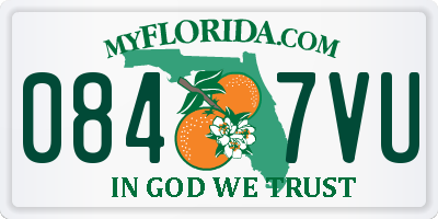FL license plate 0847VU