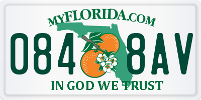 FL license plate 0848AV